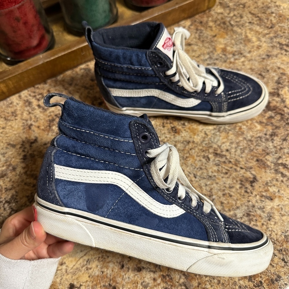 VANS Blue Suede Sk8 Hi Sneakers Women Size 5.5